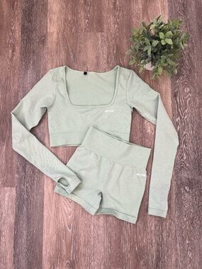 Bo + Tee Shorts Set Green Matcha Size XS